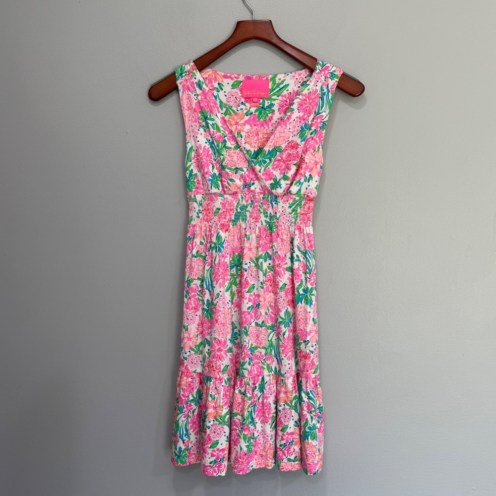 Lilly Pulitzer Vivette fit & flare dress That's What I Herd‎ floral print XXS